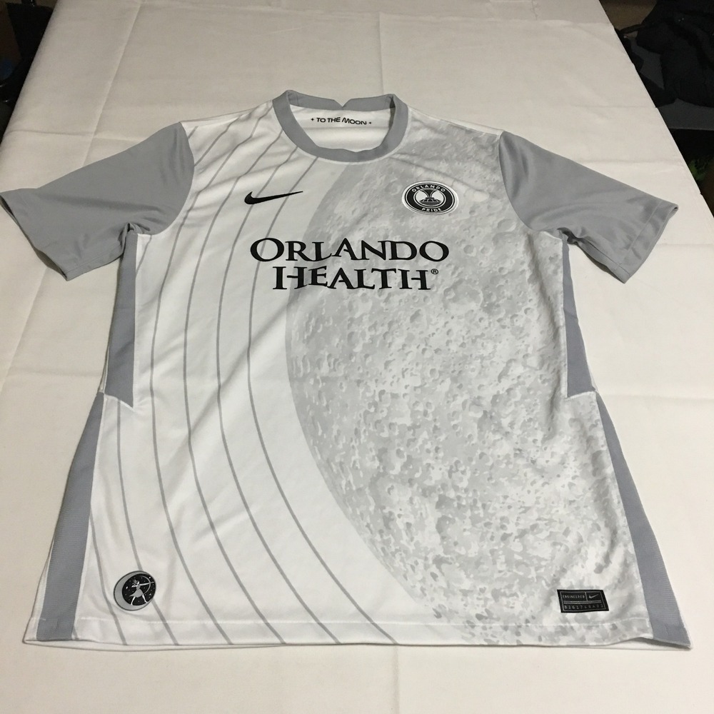 Nike Orlando Pride Soccer Jersey Large White Grey To The Moon Luna Space